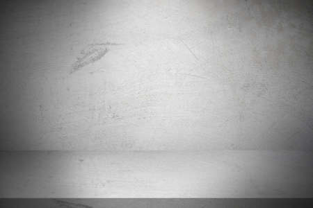Gray vintage cement or concrete wall and floor background. Can be used for display products, room, interior, graphic design or wallpaper. Copy space for text.の写真素材