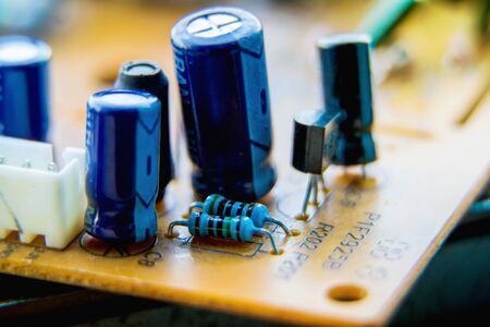 Resistor on Electronic circuit board,use for wallpaper, used as illustrated book,closeup