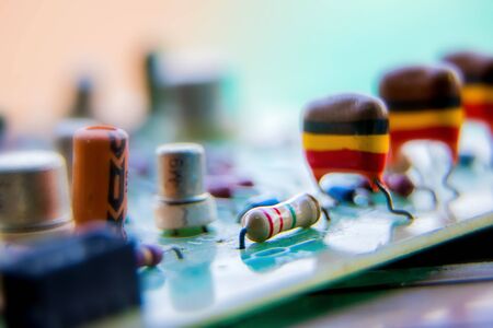 Resistor on Electronic circuit board,use for wallpaper, used as illustrated book,closeup