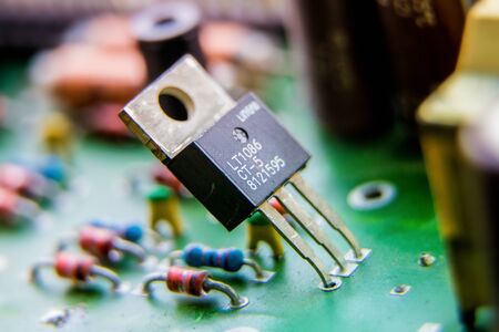 Resistor on Electronic circuit board,use for wallpaper, used as illustrated book,closeupの写真素材