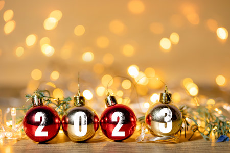 Christmas and New Year 2023 image used as website illustration. or add text or use it as a card,...