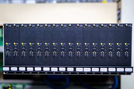 Electronic card that indicates the working status in the control cabinetの写真素材