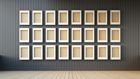 frame modern and black wallの写真素材