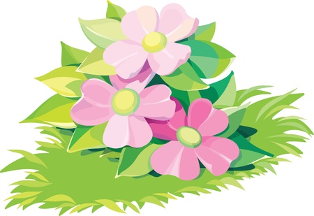 Beautiful, lovely,  detailed flowers vector illustrationのイラスト素材