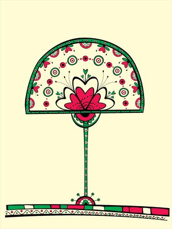 Illustration of tree, produced in ethno style with the unique colourのイラスト素材