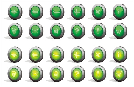 The collection of 3d green buttonsのイラスト素材