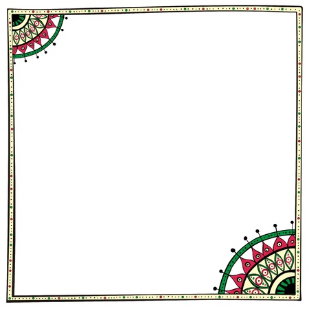 Illustration of border design element in ethno styleのイラスト素材