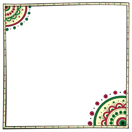 Illustration of border design element in ethno styleのイラスト素材