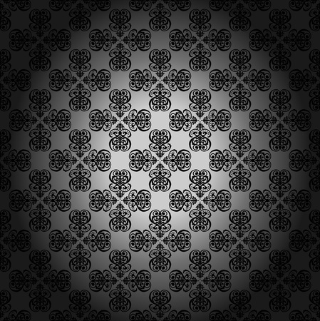 Seamless wallpaper pattern, black, in vector formatのイラスト素材
