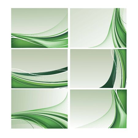 Abstract vector background set in green colorのイラスト素材