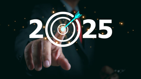 2025 business growth, Planning, opportunity, challenge and business strategy in new year, Marketing...