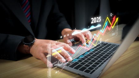 2025, Graph Analyst working with Business, Concept digital transformation technology strategy,...