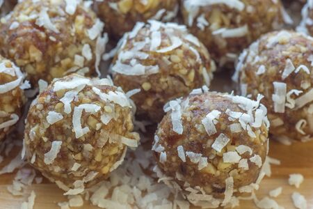 Date and nut trufflesの写真素材