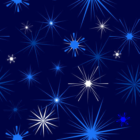 Seamless, repeating vector pattern of a starry night.のイラスト素材