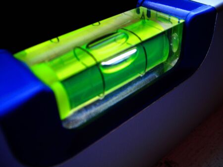  a close detail of an aluminium plastic level tool    の写真素材