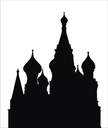 very big size saint basil cathedral black silhouette illustrationの写真素材