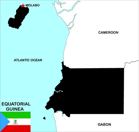 very big size equatorial guinea political map illustrationの写真素材