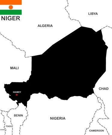 very big size niger black map illustrationの写真素材