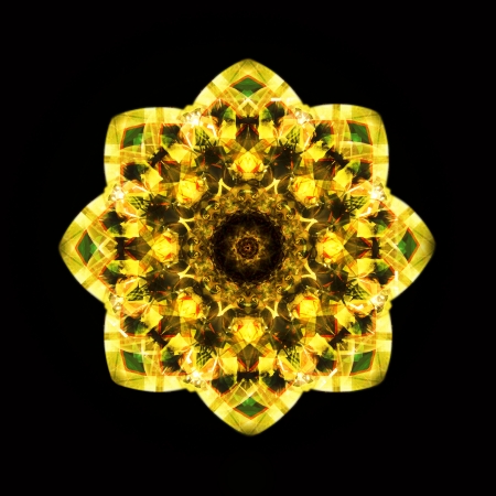 computer generated seamless kaleidoscope flower pattern illustrationの写真素材