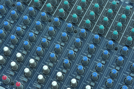 Music mixer desk buttons