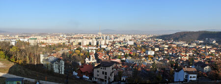 Brasov city romania new center panorama viewの写真素材