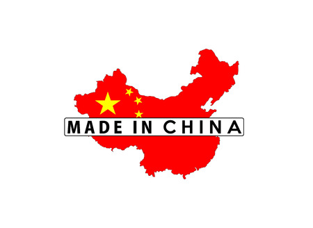 made in china country national flag map shape with textの写真素材