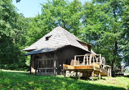 sibiu romania ethno museum wood water millのeditorial素材