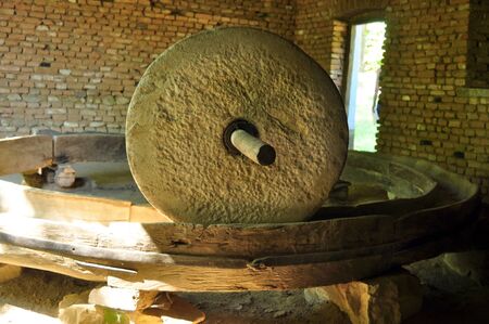 sibiu romania ethno museum animal traction  stone mill