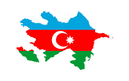 azerbaijan country flag map shape national symbolの写真素材