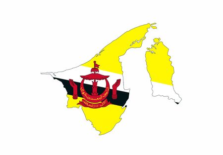 brunei country flag map shape national symbolの写真素材