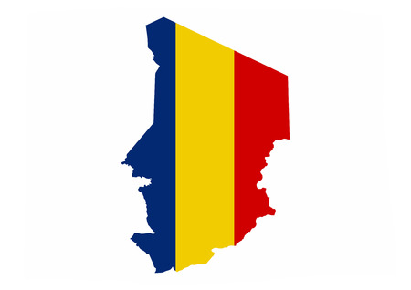 chad country flag map shape national symbol chad country flag map shape national symbol