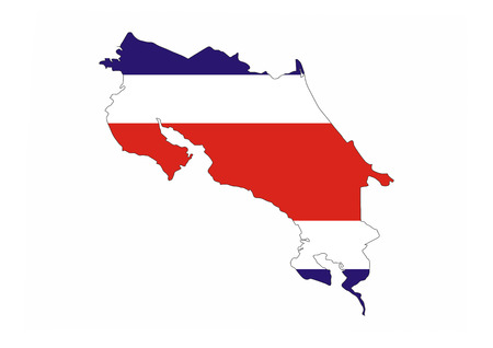 costa rica country flag map shape national symbolの写真素材