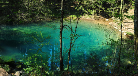 romania national park nera river ochiul bei blue lake