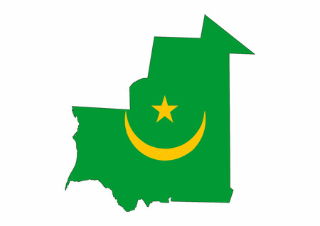mauritania country flag map shape national symbolの写真素材