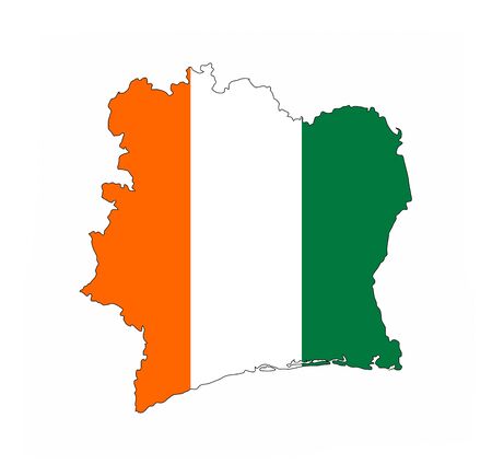 ivory coast country flag map shape national symbolの写真素材