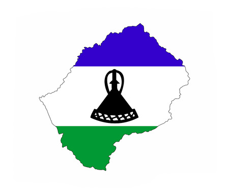 lesotho country flag map shape national symbolの写真素材