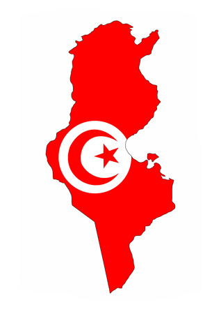 tunisia country flag map shape national symbolの写真素材