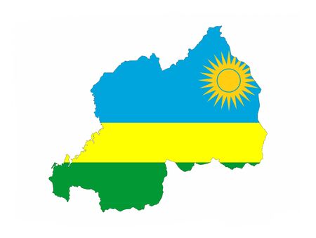 rwanda country flag map shape national symbolの写真素材