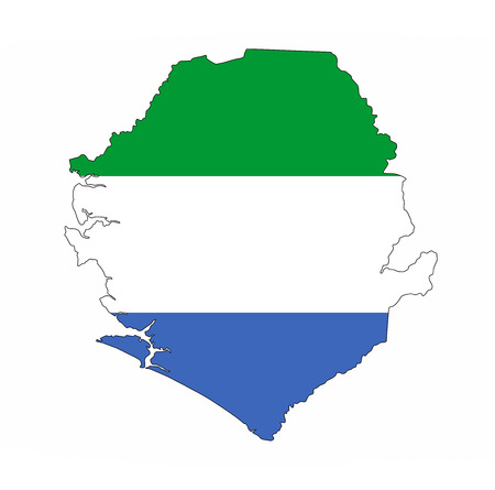 sierra leone country flag map shape national symbolの写真素材