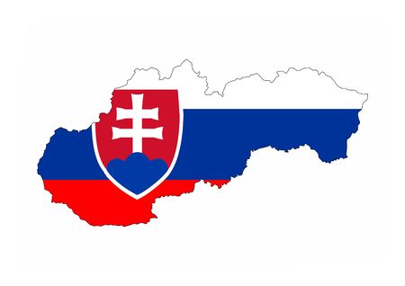 slovakia country flag map shape national symbolの写真素材