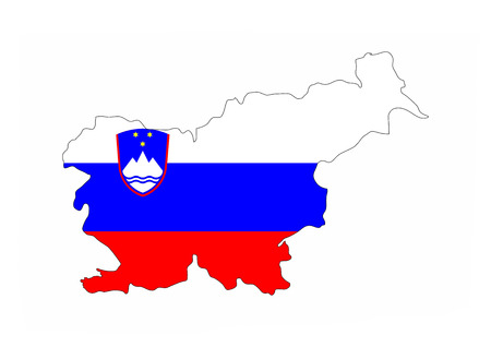 slovenia country flag map shape national symbolの写真素材