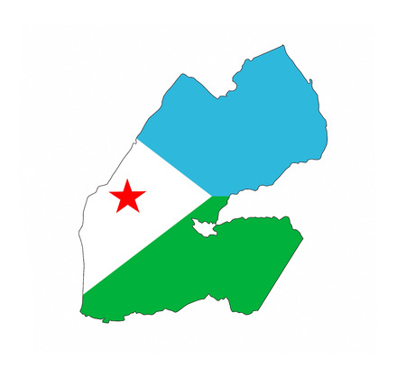 djibouti country flag map shape national symbolの写真素材