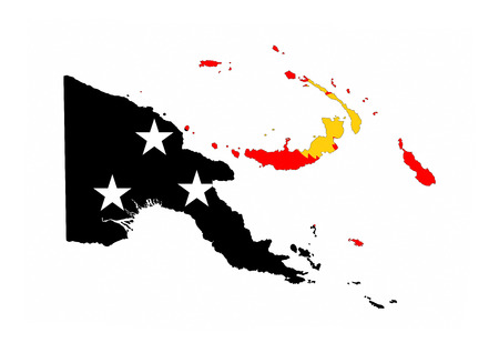 papua new guinea country flag map shape national symbolの写真素材
