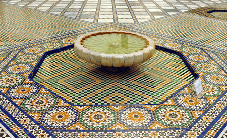 marrakech city morocco arab indoor fountain detail