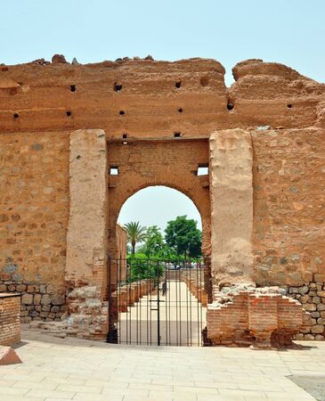marrakech city morocco Koutoubia Mosque landmark gate architectureの写真素材