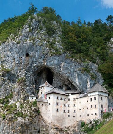 Slovenia Predjama mountain medieval castle landmark architectureのeditorial素材