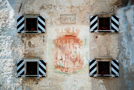 Slovenia Predjama Castle landmark architecture windows detailのeditorial素材