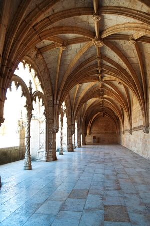 lisbon city portugal Jeronimos Monastery ceiling landmark architectureのeditorial素材