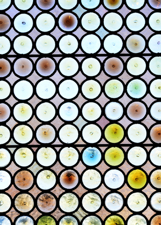 budapest hungary saint matthias cathedral stained glassの写真素材