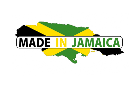 made in jamaica country national flag map shape with textの写真素材